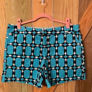 crown & ivy Teal and Black Geometric Women's Shorts